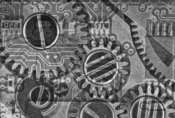 abstract background with grey clockwork