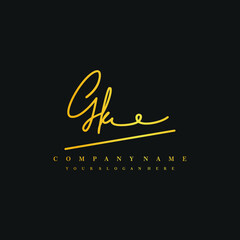GK initials signature logo. Handwriting logo vector templates. Hand drawn Calligraphy lettering Vector illustration.
