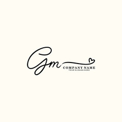 GM initials signature logo. Handwriting logo vector templates. Hand drawn Calligraphy lettering Vector illustration.