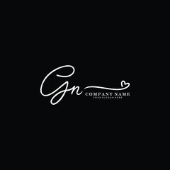 GN initials signature logo. Handwriting logo vector templates. Hand drawn Calligraphy lettering Vector illustration.