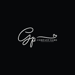 GP initials signature logo. Handwriting logo vector templates. Hand drawn Calligraphy lettering Vector illustration.