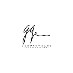 GQ initials signature logo. Handwriting logo vector templates. Hand drawn Calligraphy lettering Vector illustration.
