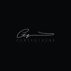 GQ initials signature logo. Handwriting logo vector templates. Hand drawn Calligraphy lettering Vector illustration.
