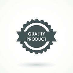 Quality product Ribbon Approved certificate icon isolated on white background
