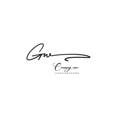 GW initials signature logo. Handwriting logo vector templates. Hand drawn Calligraphy lettering Vector illustration.