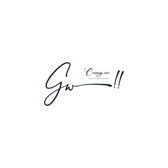 GW initials signature logo. Handwriting logo vector templates. Hand drawn Calligraphy lettering Vector illustration.