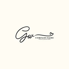 GW initials signature logo. Handwriting logo vector templates. Hand drawn Calligraphy lettering Vector illustration.