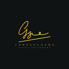 GZ initials signature logo. Handwriting logo vector templates. Hand drawn Calligraphy lettering Vector illustration.
