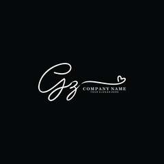 GZ initials signature logo. Handwriting logo vector templates. Hand drawn Calligraphy lettering Vector illustration.