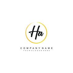 HA initials signature logo. Handwriting logo vector templates. Hand drawn Calligraphy lettering Vector illustration.