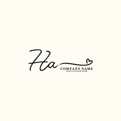 HA initials signature logo. Handwriting logo vector templates. Hand drawn Calligraphy lettering Vector illustration.