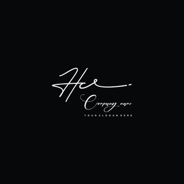 HC initials signature logo. Handwriting logo vector templates. Hand drawn Calligraphy lettering Vector illustration.