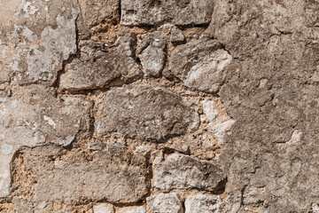 An old wall that is collapsing.