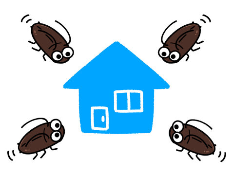 家に集まるゴキブリのキャラクター