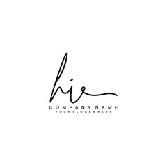HI initials signature logo. Handwriting logo vector templates. Hand drawn Calligraphy lettering Vector illustration.