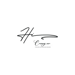 HI initials signature logo. Handwriting logo vector templates. Hand drawn Calligraphy lettering Vector illustration.