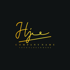 HJ initials signature logo. Handwriting logo vector templates. Hand drawn Calligraphy lettering Vector illustration.