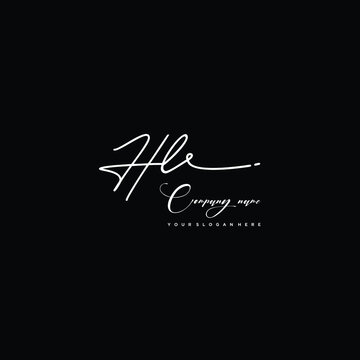 HL initials signature logo. Handwriting logo vector templates. Hand drawn Calligraphy lettering Vector illustration.