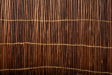 A top down view of a foreign wicker wooden stick surface, as a background image.