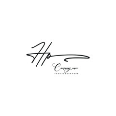 HP initials signature logo. Handwriting logo vector templates. Hand drawn Calligraphy lettering Vector illustration.