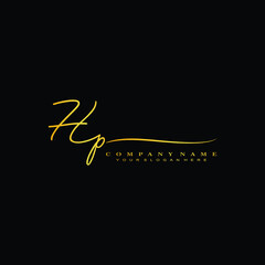 HP initials signature logo. Handwriting logo vector templates. Hand drawn Calligraphy lettering Vector illustration.
