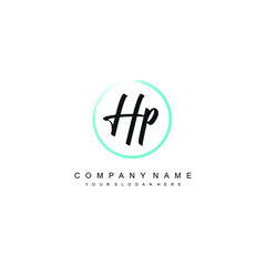 HP initials signature logo. Handwriting logo vector templates. Hand drawn Calligraphy lettering Vector illustration.