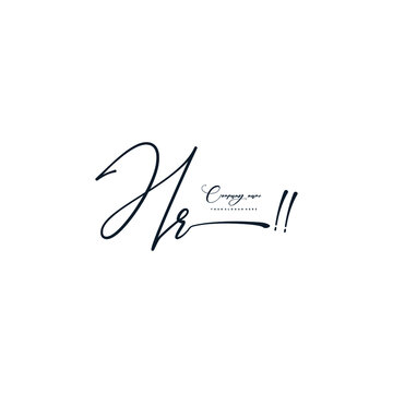 HR initials signature logo. Handwriting logo vector templates. Hand drawn Calligraphy lettering Vector illustration.