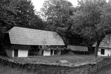 traditional house with wooden roof and tile