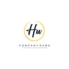 HW initials signature logo. Handwriting logo vector templates. Hand drawn Calligraphy lettering Vector illustration.