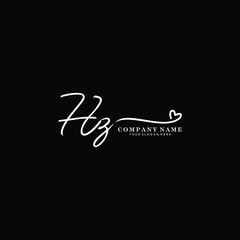 HZ initials signature logo. Handwriting logo vector templates. Hand drawn Calligraphy lettering Vector illustration.