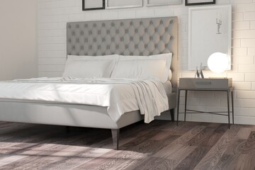 modern bedroom interior design. 3D illustration