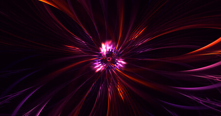 Obraz premium 3D rendering abstract red fractal light background