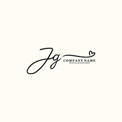 JG initials signature logo. Handwriting logo vector templates. Hand drawn Calligraphy lettering Vector illustration.