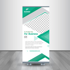 Abstract Roll-up for exhibitions, seminar,conference.  Multipurpose Roll-up template Design.