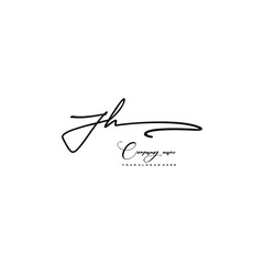 JH initials signature logo. Handwriting logo vector templates. Hand drawn Calligraphy lettering Vector illustration.