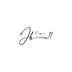 Fototapeta na wymiar JH initials signature logo. Handwriting logo vector templates. Hand drawn Calligraphy lettering Vector illustration.