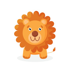 Obraz na płótnie Canvas Cute a lion cartoon isolated on white background. Vector illustration