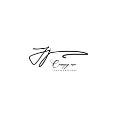 JJ initials signature logo. Handwriting logo vector templates. Hand drawn Calligraphy lettering Vector illustration.