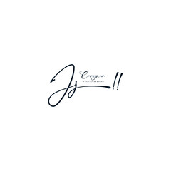 JJ initials signature logo. Handwriting logo vector templates. Hand drawn Calligraphy lettering Vector illustration.