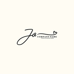 JO initials signature logo. Handwriting logo vector templates. Hand drawn Calligraphy lettering Vector illustration.