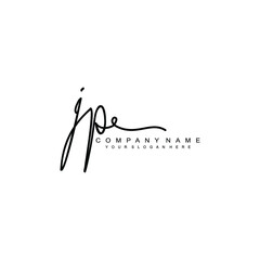 JP initials signature logo. Handwriting logo vector templates. Hand drawn Calligraphy lettering Vector illustration.