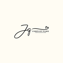 JQ initials signature logo. Handwriting logo vector templates. Hand drawn Calligraphy lettering Vector illustration.