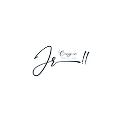 JR initials signature logo. Handwriting logo vector templates. Hand drawn Calligraphy lettering Vector illustration.