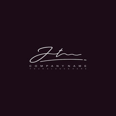 JT initials signature logo. Handwriting logo vector templates. Hand drawn Calligraphy lettering Vector illustration.