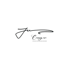 JU initials signature logo. Handwriting logo vector templates. Hand drawn Calligraphy lettering Vector illustration.