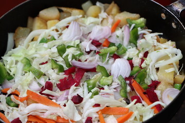 Raw vegetable salad, side dish