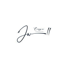 JW initials signature logo. Handwriting logo vector templates. Hand drawn Calligraphy lettering Vector illustration.