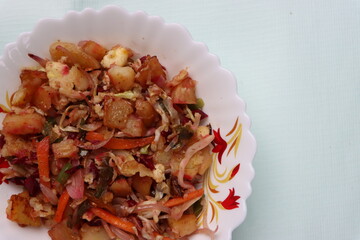 Potato, Paneer and vegetable salad