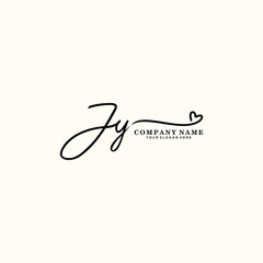 JY initials signature logo. Handwriting logo vector templates. Hand drawn Calligraphy lettering Vector illustration.