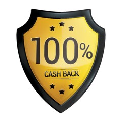 100 percent cash back label